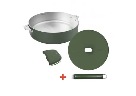 La Merveilleuse Inox Vert Fougère Kit Sauteuse Couvercle 28cm Anse Pack LSDC Livraison Express