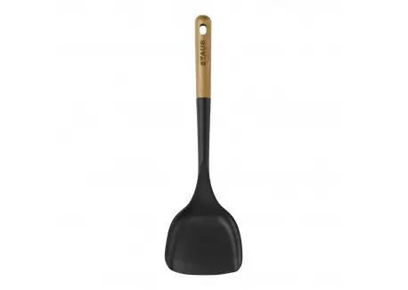 Prix Choc Spatule pour Wok Silicone Noir Manche Bois 31 cm
