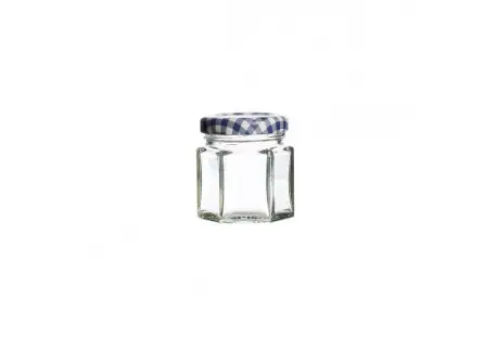 Authentique Bocal Hexagonal en Verre avec Couvercle 48 ml