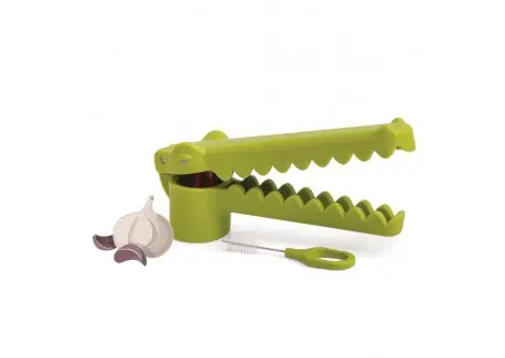 Meilleur Prix Garligator Presse Ail Crocodile Vert + Brosse de Nettoyage