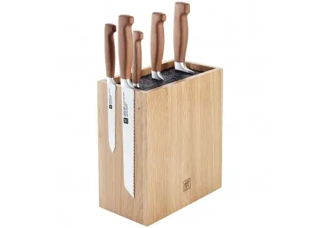 Prix Promo Four Star Bloc de Couteaux Spagetti et Magnétique 6 pièces Bois de Chêne
