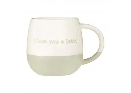 Expédition Rapide Mug Message I Love You a Latte Gris Beige 340 ml