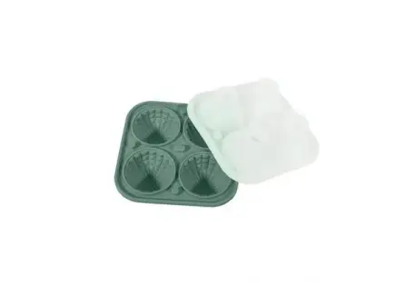 Prix Choc Moule à Glaçons en Silicone avec Couvercle 4 Boules Effet Martelé 5,5 cm