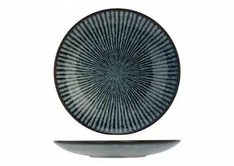 Solde Atlantis Stripe Assiette Bleu Azur Ombré 21,5 cm
