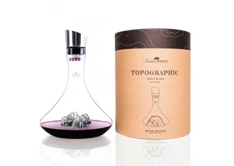 Promotion Topographic Monte Rosa Carafe à Décanter Vin Montagne Verre Borosilicate
