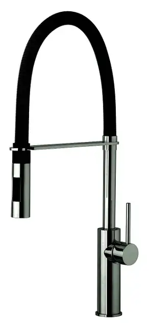 Dernier Modèle Paffoni Light Exclusive Edition – Mitigeur d'évier avec bec flexible, nickel noir/noir mat LIG179NKNNO