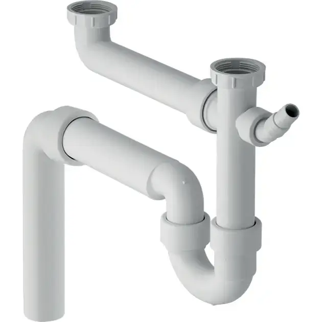 Expédié Aujourd’hui Geberit – Siphon pour éviers double, avec embout cannelé équerre, sortie verticale, d 50 mm 152.553.11.1
