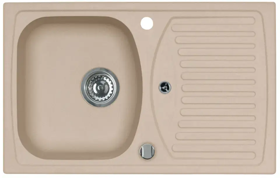 Top Vente Alveus Record – Évier en granit 78×48 cm, avec commande de vidage, beige 1130330