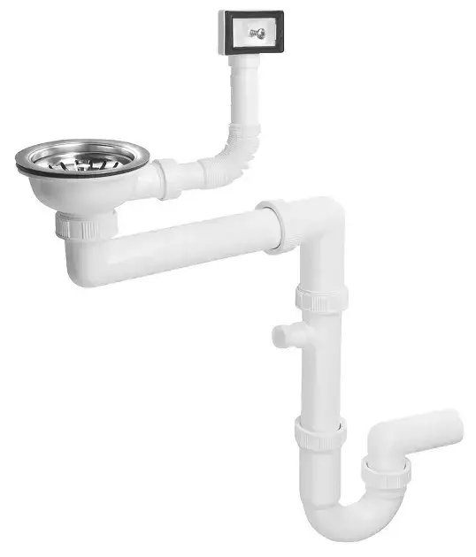 Bruckner – Siphon d'évier gain de place avec trop plein, blanc 155.127.0 Offre Exclusive