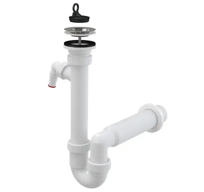 Alca – Siphon d'évier, diamètre 70 mm, avec raccord, en plastique A810-DN50 Réduction