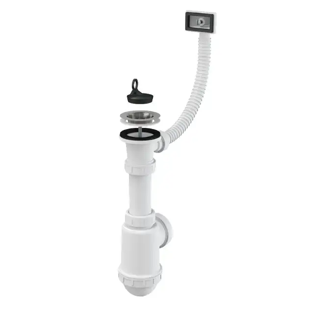 Alca – Siphon d'évier, avec trop-plein flexible, en plastique A444-DN50/40 Prix Réduit