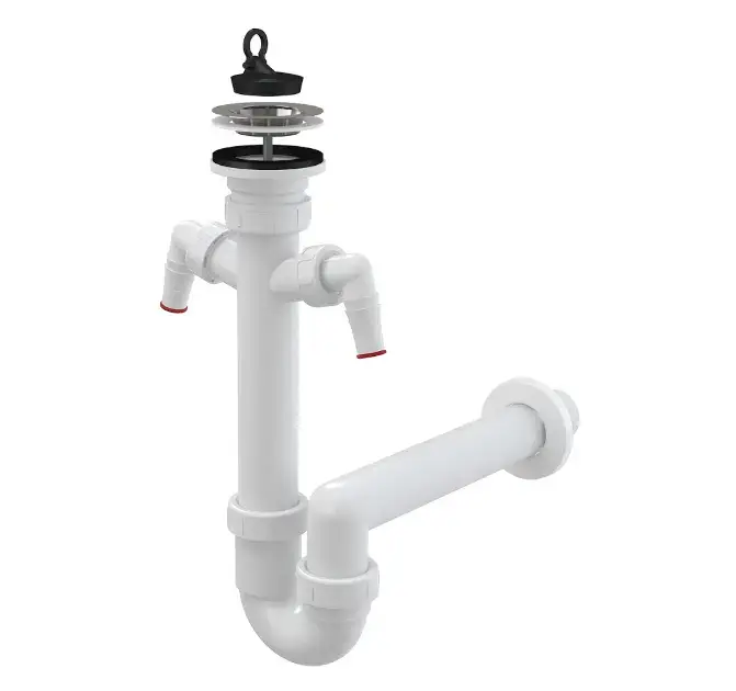 Alca – Siphon d'évier, diamètre 70 mm, avec 2 raccords, en plastique A820-DN40 Marque