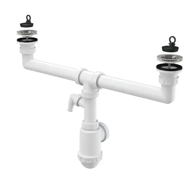 Populaire Alca – Siphon pour évier double, diamètre 70 mm, avec raccord, plastique A449P-DN50/40