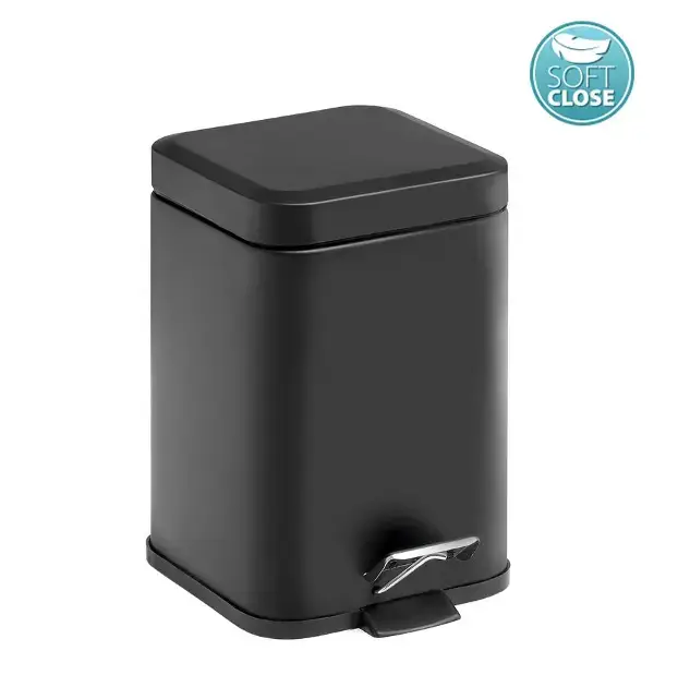 Bon Plan Sapho Accessoires de salle de bains Gedy – Poubelle 3 l, Soft Close, noir mat 220914