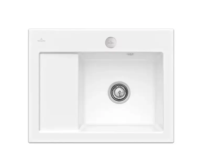 Villeroy & Boch Subway 45 – Évier en céramique 65×51 cm, avec commande excentrique, CeramicPlus, blanc alpin 331302R1 Petit Prix