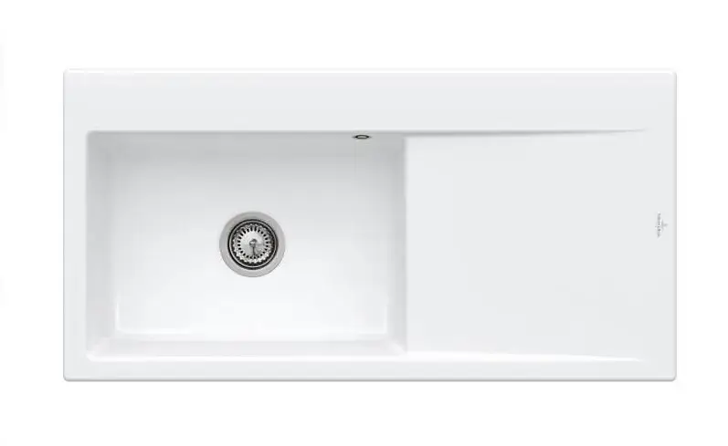 Villeroy & Boch Subway Style 60 – Évier en céramique 100×51 cm, CeramicPlus, Stone White 336201RW Dernière Chance