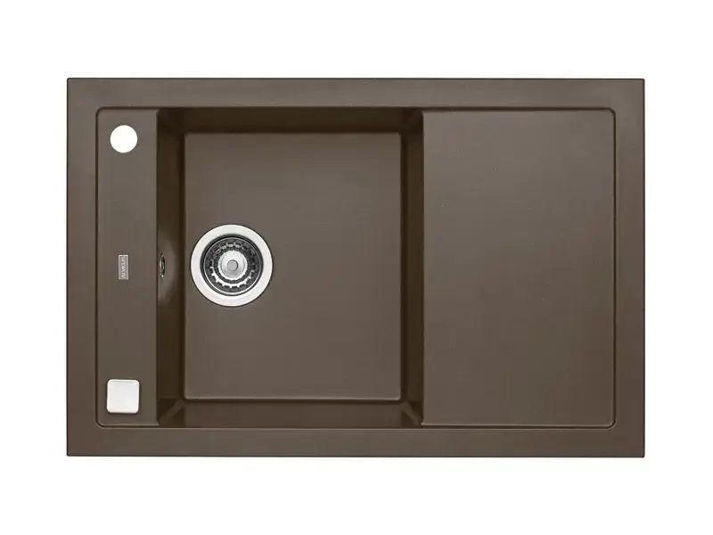 Meilleur Prix Alveus Formic – Évier en granit, 76×50 cm, avec commande du vidage, chocolat 1108029