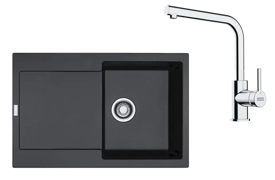 Achat Immédiat Franke – Set de cuisine G259O, évier en fragranit MRG 611 + robinet FS 3230.031, onyx/chrome 114.0700.721
