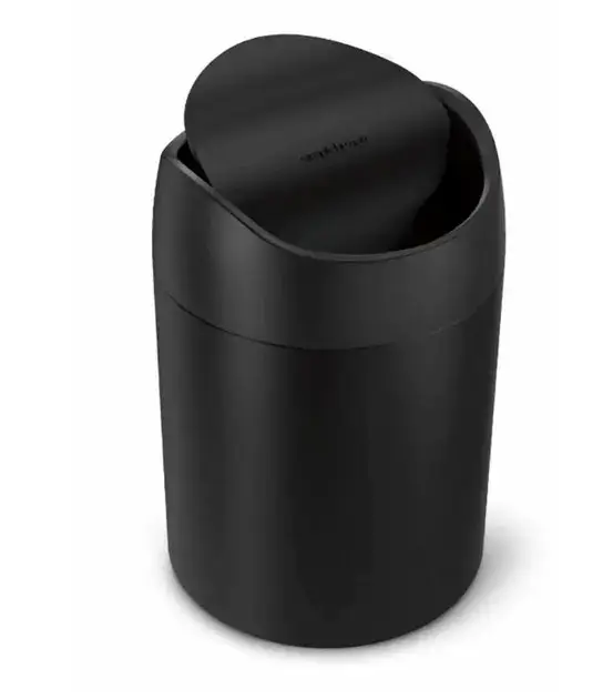 Prix Choc Simplehuman – Poubelle de bureau, 1,5 l, noir mat CW2100
