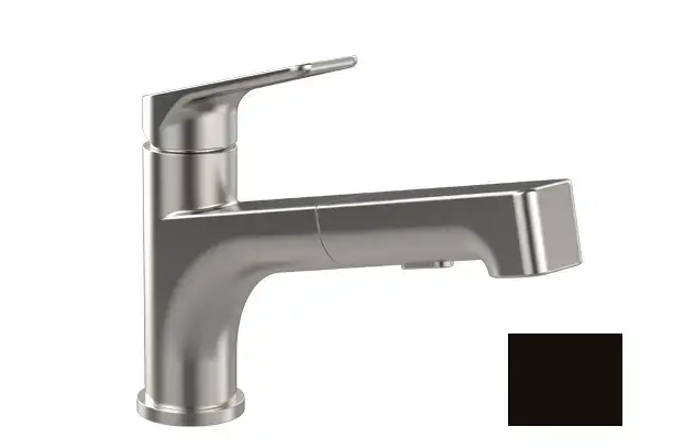 Villeroy & Boch Junis Shower – Mitigeur d'évier avec douchette extractible, noir mat 92810006 Prix Bas