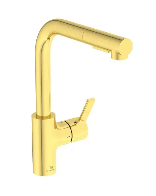 Commande En Gros Ideal Standard Gusto – Mitigeur d'évier avec douchette extractible, or brossé BD420A2