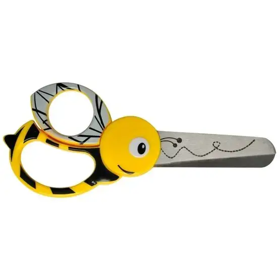 FISKARS – Ciseaux pour enfants, droitiers/gauchers, longueur 13 cm, abeille 1003747 Soldes