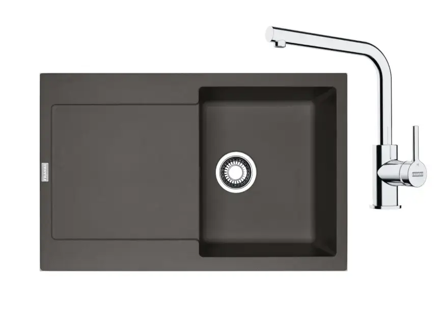 Achetez Aujourd’hui Franke – Set de cuisine G259ŠB, évier en fragranite MRG 611 et mitigeur FS 3230.031, gris ardoise/chrome 114.0720.186