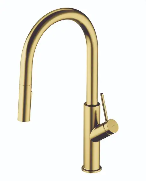 OMNIRES Bend – Mitigeur d'évier avec douchette extractible, laiton brossé BE6455BSB Quantité Limitée