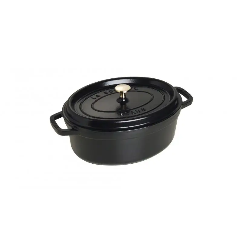 Cocotte staub ovale en fonte Noire Plusieurs tailles disponibles Populaire