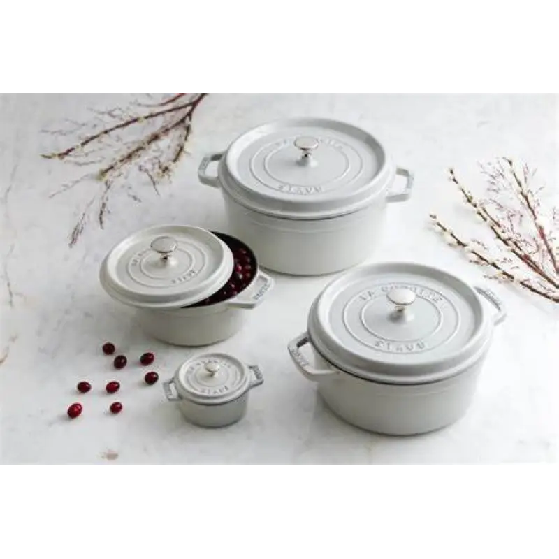 Cocotte Staub ronde en fonte white truffle Commande En Gros