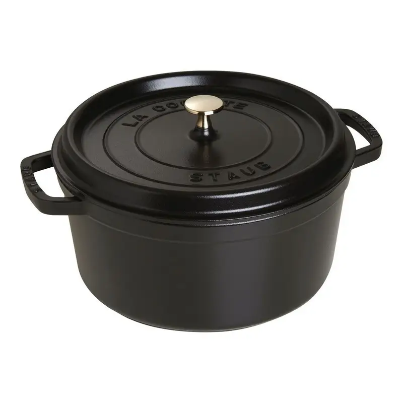 Cocotte en fonte ronde noire 28cm, Staub Petit Prix