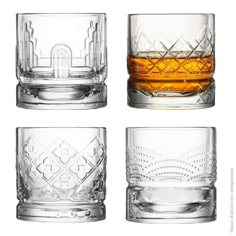 Coffret 4 gobelets à Whisky Dandy , La Rochère Commande En Gros