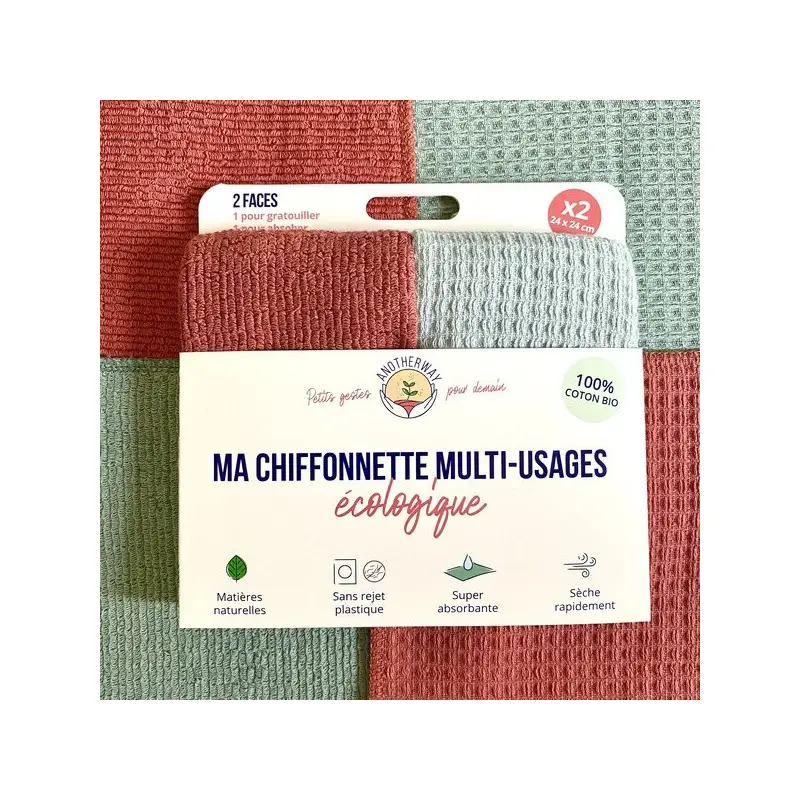 Chiffonnette multi-usages écologique x 2, Anotherway Offre Exclusive