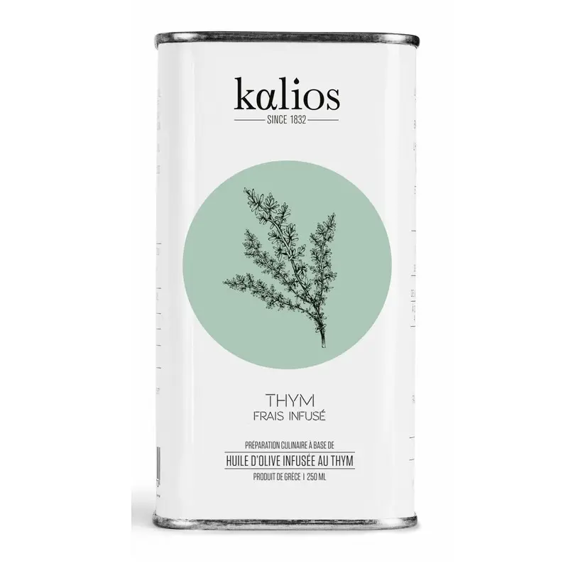 Huile d&rsquo;Olive Infusée au Thym, Kalios Authentique