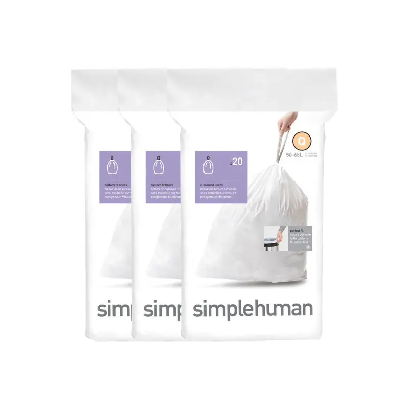 Soldes 3 Packs de sacs poubelle Q 50-65 L, Simplehuman