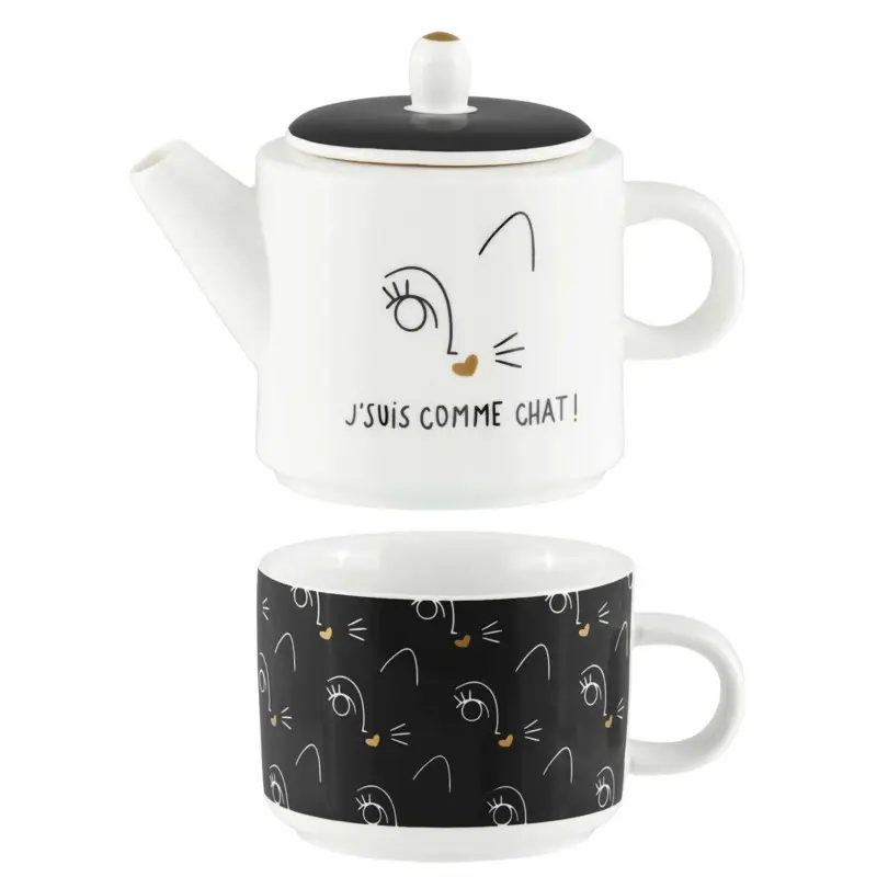 Acheter En Ligne Théière Solitaire J&rsquo;suis comme chat, Derrière la porte