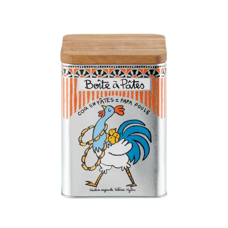Boîte à pâtes couvercle bois Papa Poule, Derrière la Porte Prix Promo
