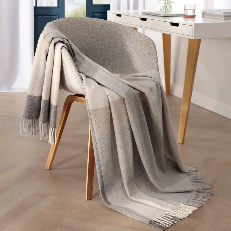 Plaid Pleasant Stone 130 x 170 cm, Biederlack Livraison Gratuite