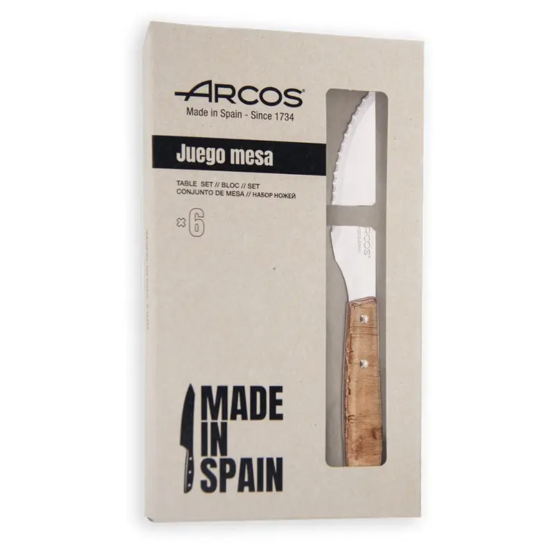 Coffret 6 couteaux à Steak Toledo, Arcos Haute Qualité