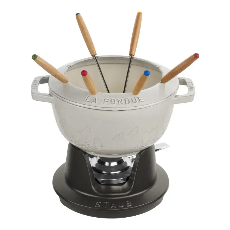 Commander Maintenant Service à fondue en fonte 20 cm Truffe Blanche, STAUB
