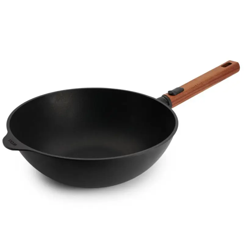 Certifié Wok en fonte Eco Logic Bois, Woll