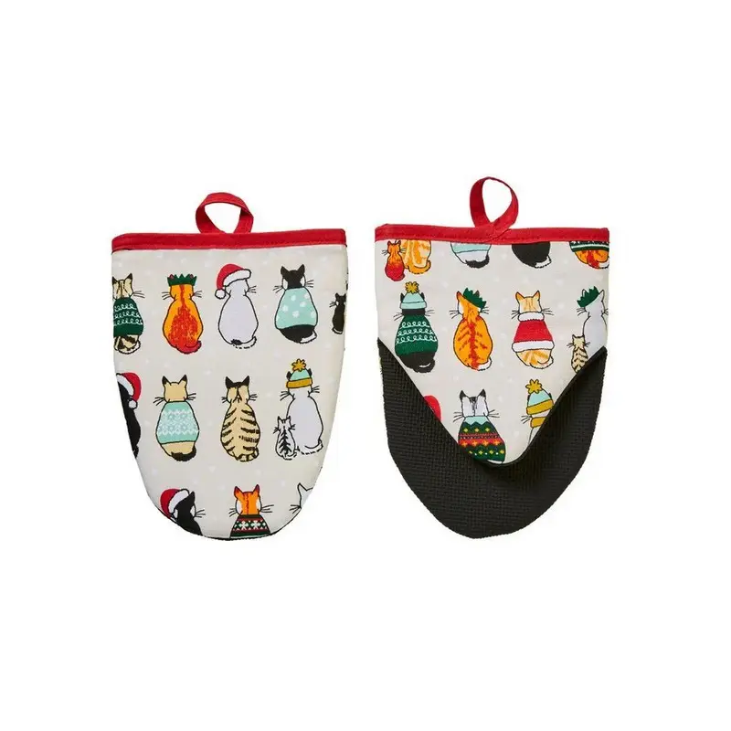 2 maniques Christmas Cats in Waiting, Ulster Weavers Livraison Gratuite