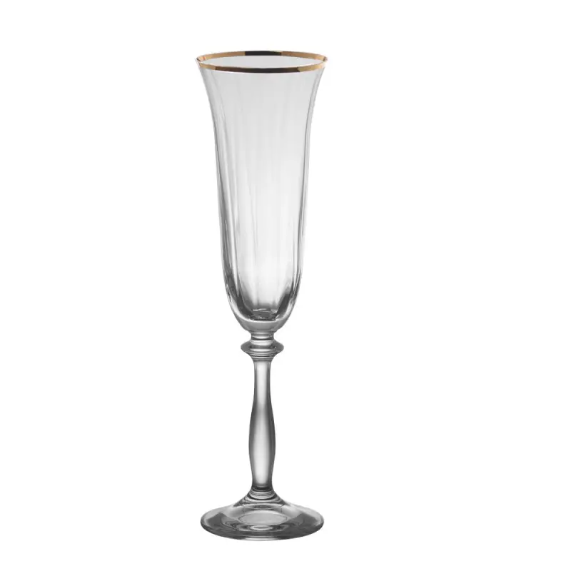 Expédition Rapide Coffret 6 flûtes Angela filet Or, Crystal Bohemia
