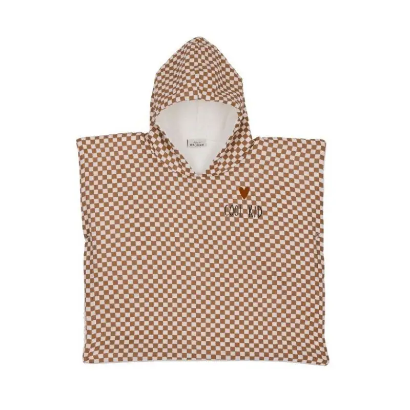 Poncho 3/6 ans en Gaze de coton Damier, Atelier Wagram Bon Plan