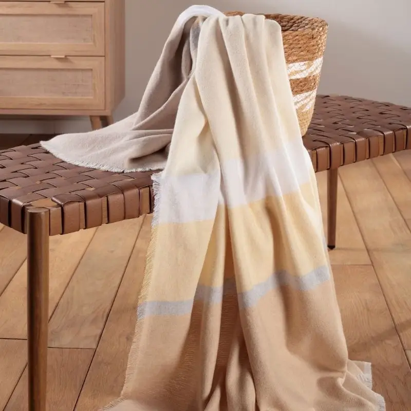 Plaid Sand Stripe 130 x 170 cm, Biederlack Bon Plan