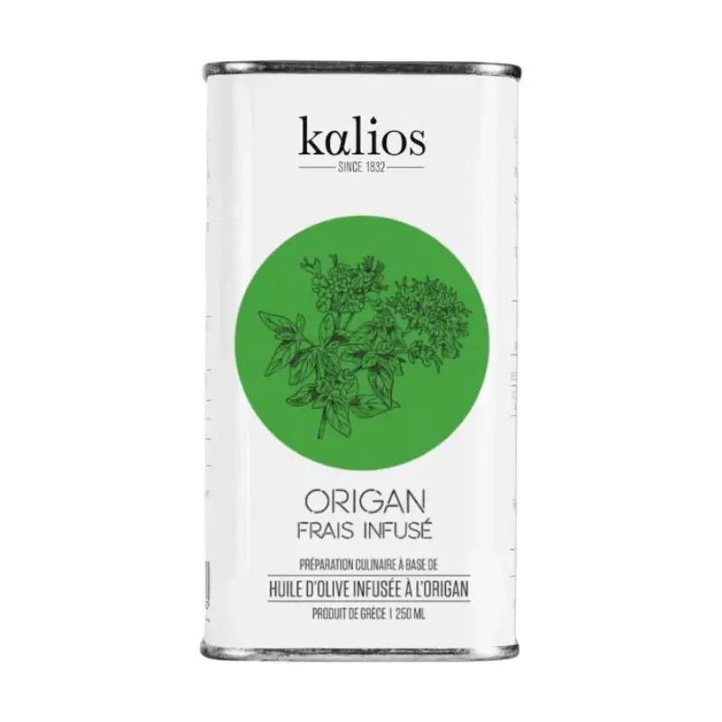 Huile d&rsquo;Olive Infusée à l&rsquo;Origan, Kalios Vente Directe
