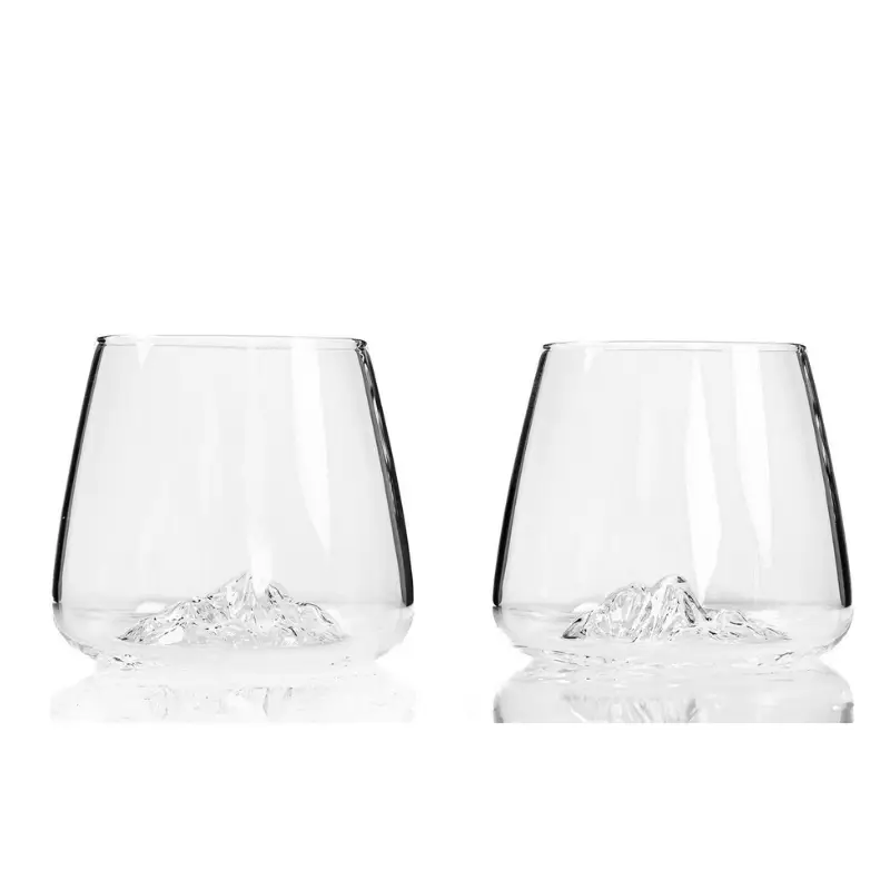 Haute Qualité 2 Verres 35 cl TOPOGRAPHIC Mont Everest & Mont Blanc, Alaskan MAKER