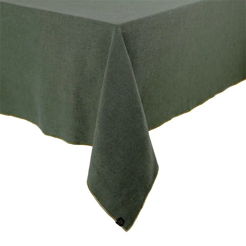 Certifié Nappe en lin et coton Verone Kaki, Haomy