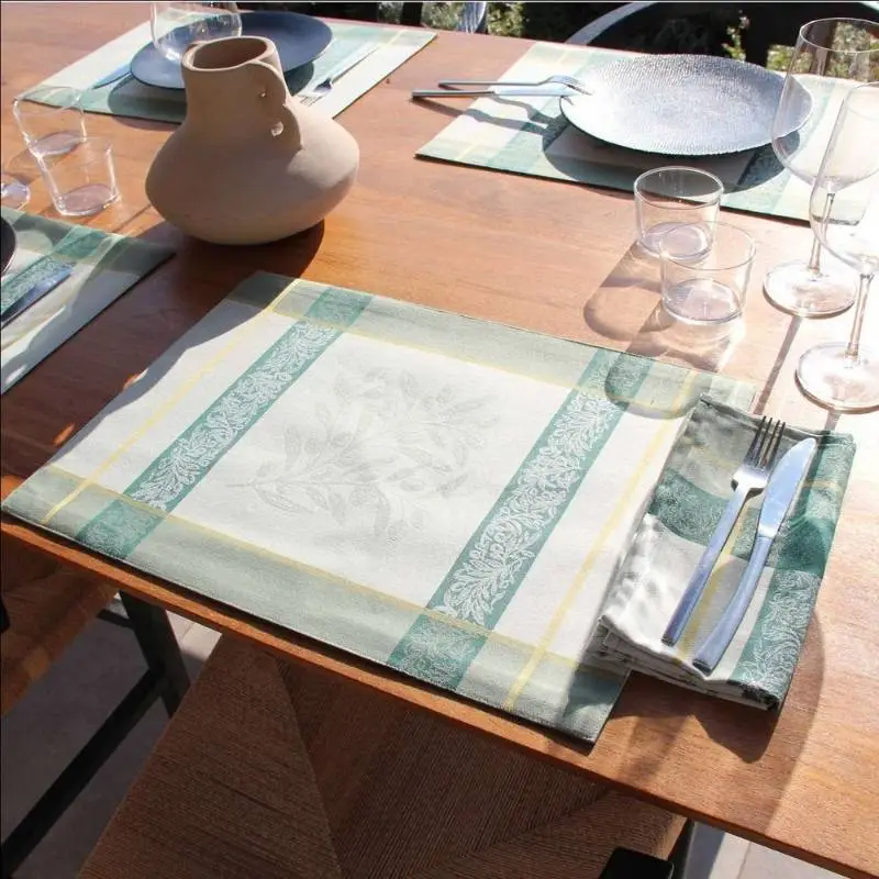 Haute Qualité Serviette de table Olea Oil Green, Sud Etoffe