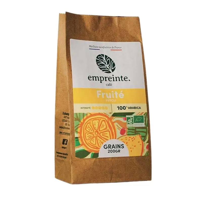 Café Bio Fruité en grains empreinte café, Tchanqué Gourmet Petit Prix